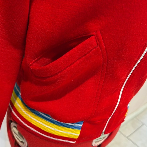 ❤️🤍💛🩵❤️ Vintage 70s/80s Red AthleticJacket with Striped Cuffs ❤️🤍💛🩵❤️ - Picture 3 of 7